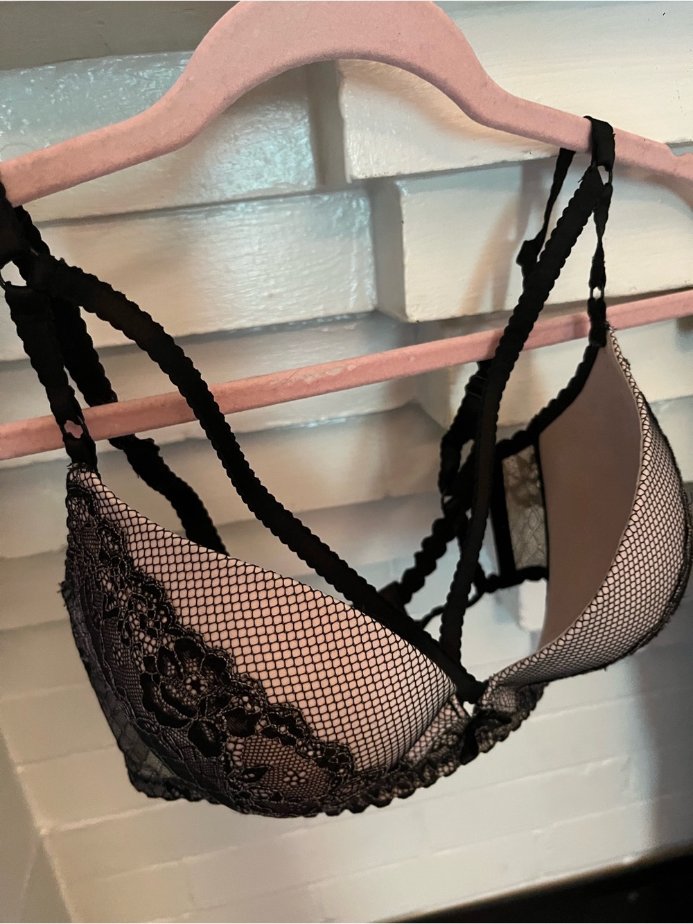 VS Mesh Lace Strappy Push Up Bra